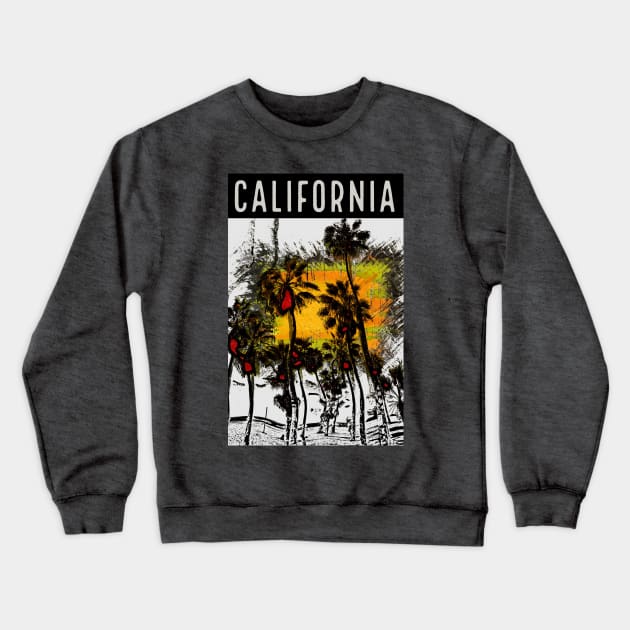 California Beach Crewneck Sweatshirt by MotoGirl